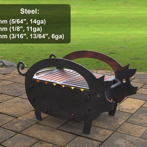 Pig Small Fire Pit, Digital product, files DXF, SVG for CNC, Plasma, Laser, Waterjet. Bbq, Grill, Mangal, Barbecue, Collapsible FirePit