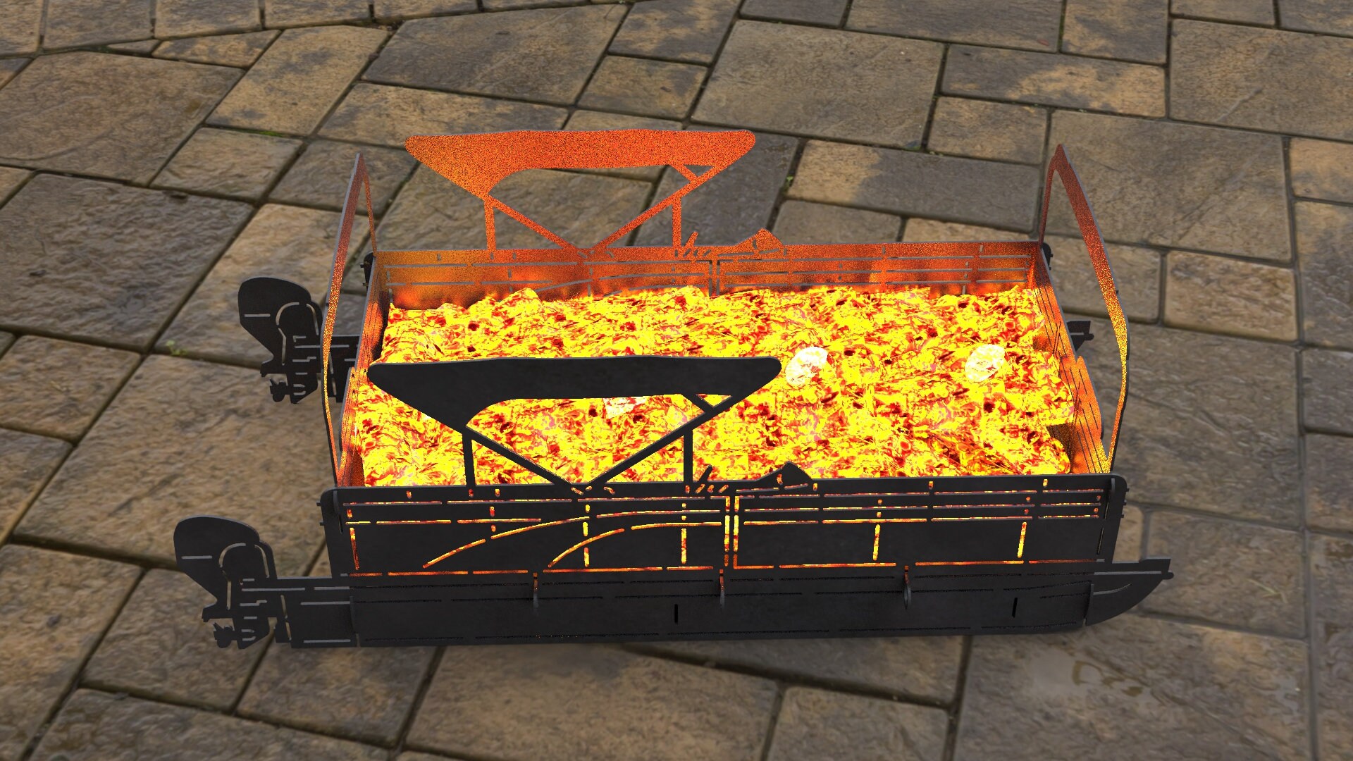 Pontoon Boat Fire Pit Digital Product Files DXF SVG for Etsy Australia