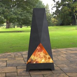 Triangular II Pyramid Fire Pit, Digital product, files DXF, SVG for Cnc, Plasma, Laser, Waterjet. FirePit, Metal Art, Metal Garden Fireplace