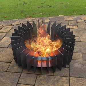 Round plate parts v3 Fire pit, Digital product, files DXF, SVG for CNC, Plasma, Laser, Waterjet. FirePit, Metal Art, Metal, Garden Fireplace