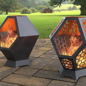 Two Fire pits I, Digital Goods,  Metal Decoration, Garden Fireplace files DXF, SVG for cnc, Plasma, Laser FirePit, Metal Art