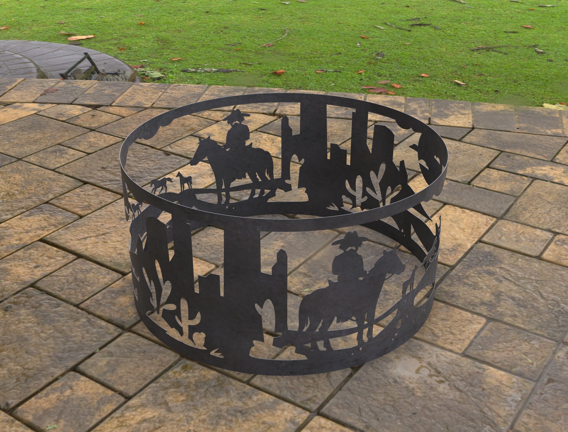 Fire Pit Ring Desert Nature Scene Digital Product Files DXF - Etsy