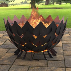 Leaves Scales d=35&#39;&#39; Fire pit, Digital product, files DXF, SVG for cnc, Plasma, Laser. FirePit Metal Art, Metal Decoration, Garden Fireplace