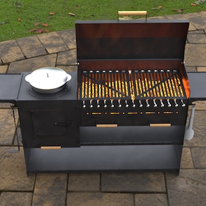 Parrilla moderna plegable con estufa, Productos digitales, archivos DXF, SVG para CNC, Plasma, Láser. Barbacoa, Parrilla, Mangal, Barbacoa, Brasero Plegable imagen 5