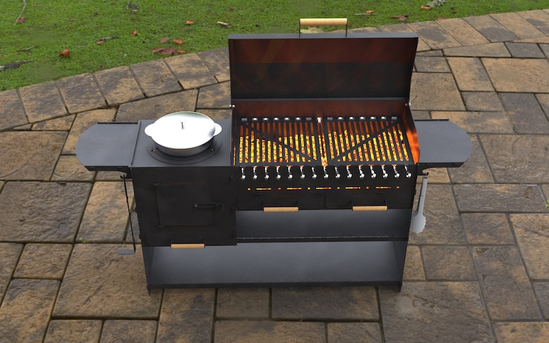 Parrilla moderna plegable con estufa, Productos digitales, archivos DXF, SVG para CNC, Plasma, Láser. Barbacoa, Parrilla, Mangal, Barbacoa, Brasero Plegable imagen 5