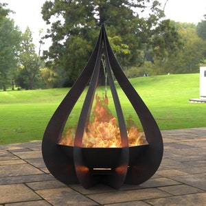 Flower Bud Fire Pit, Digital product, files DXF, SVG for cnc, Plasma, Laser. FirePit Metal Art, Metal Decoration, Garden Fireplace