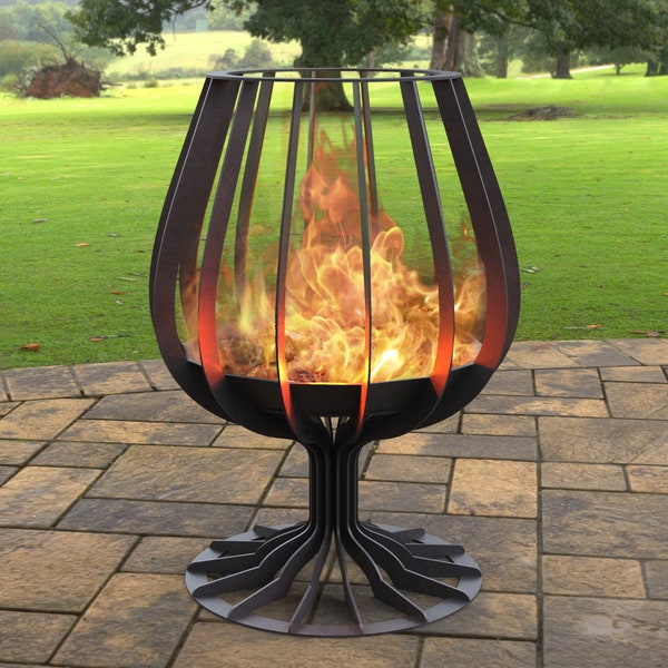 Cognac, Brandy Glass Fire pit, Digital product, files DXF, SVG for CNC, Plasma, Laser. FirePit, Metal Art, Decoration, Garden Fireplace