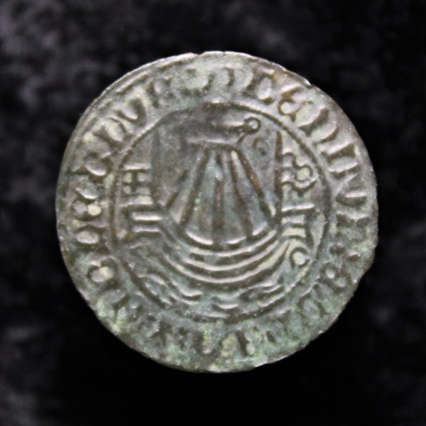 Ship Nuremberg Jeton Hammered Copper Alloy Jetton Rare 16th Century Post Medieval Counting Token