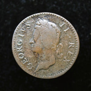 George II Ireland Irish Half Penny 1752 Hibernia Collectible Copper Halfpenny Coin