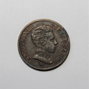 Spain Alfonso XIII 1906 SL-V One Centimo Bronze Spanish Coin High Grade Collectible Gift