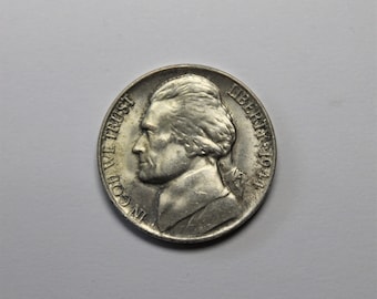 1945年 D ジェファーソン 5セント 戦時ニッケル 35% 銀 米国