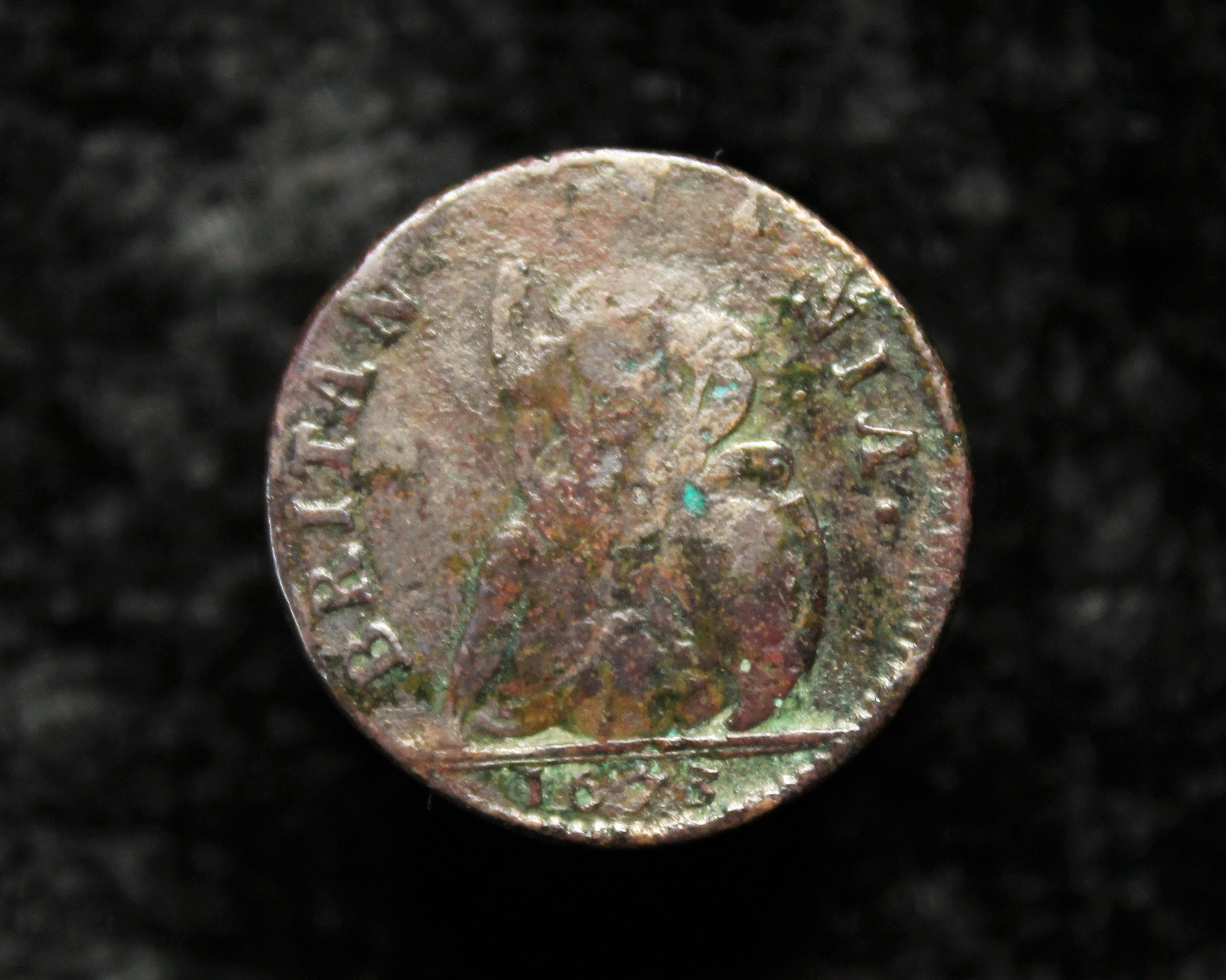 英国のコイン １ファージング銅貨 チャールズ２世 １６７３年