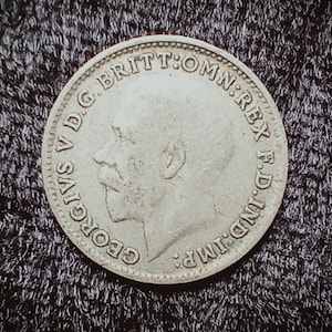 George V 1921 Silver Threepence Three Pence British 0.500 Silver Antique Coin