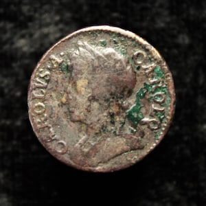 Charles II 1673 Farthing Copper Coin English Stuart Period