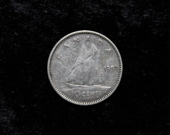 1968年カナダ10セント硬貨エリザベス2世 - ブルーノーズ船 - Etsy 日本