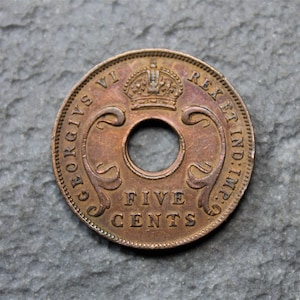 East Africa George VI 1942 5 Cents Collectible Bronze Coin