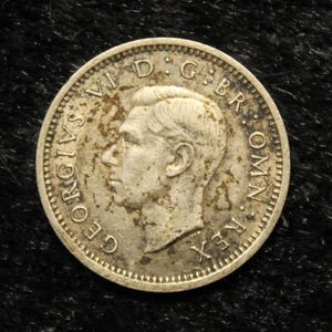 George VI 1939 Silver Threepence Three Pence British 0.500 Silver Coin Low Mintage