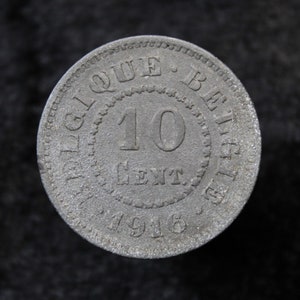 Belgien 1916 10 Centimes WW1 Era Deutsche Beruf Zink König Albert I Münze Sammler Geschenk