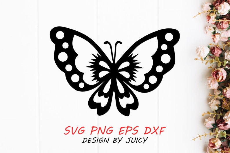 Spring butterfly clipart for Cricut and Silhouette Chinese papercut template Butterfly Svg Png Dxf Eps