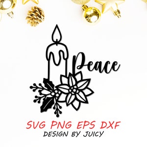 Hope Peace Joy Love Advent Candle Svg Bundle, Christmas Candlestick Svg ...