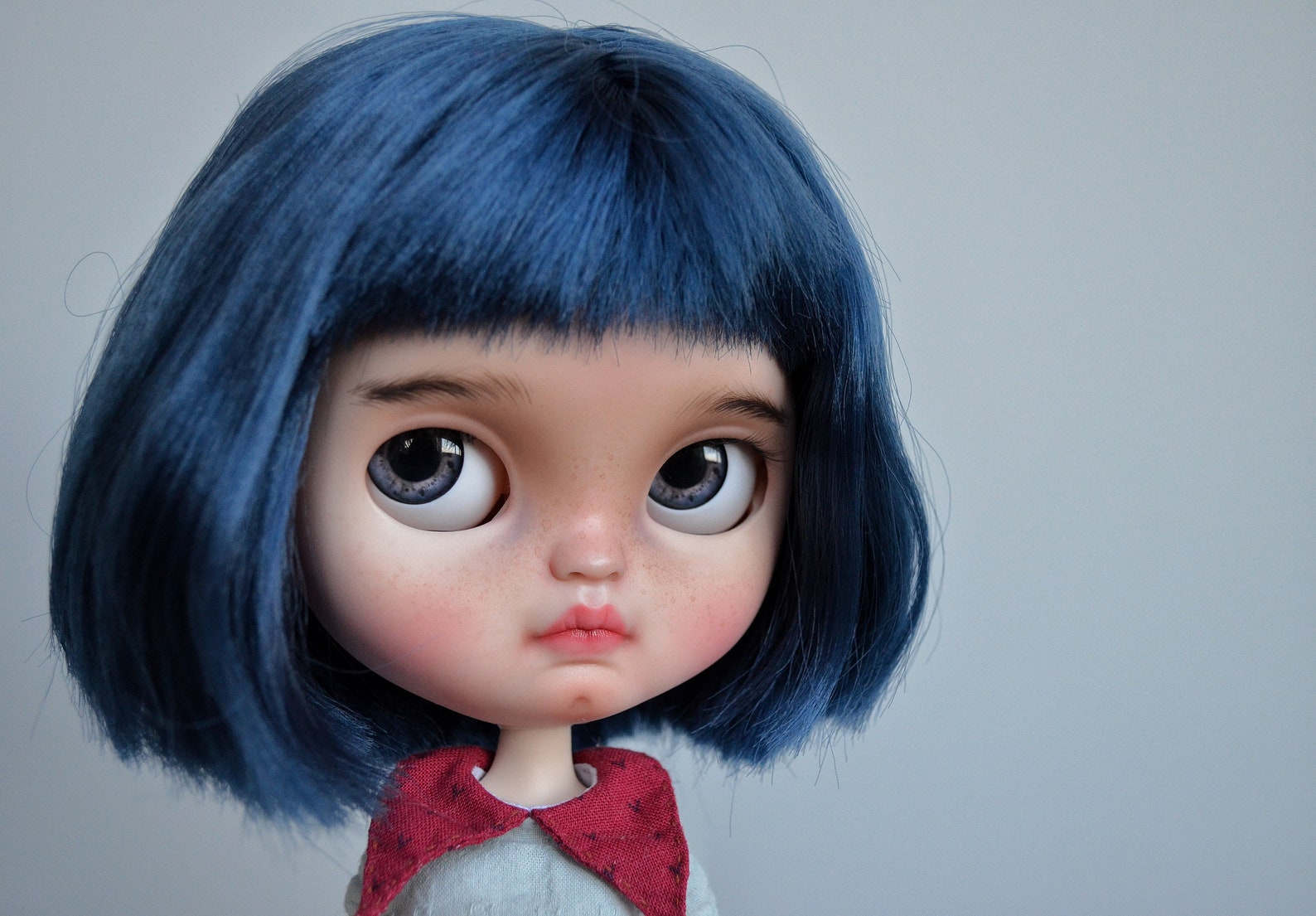 6. "Indigo" 18 inch doll with blue hair - wide 4