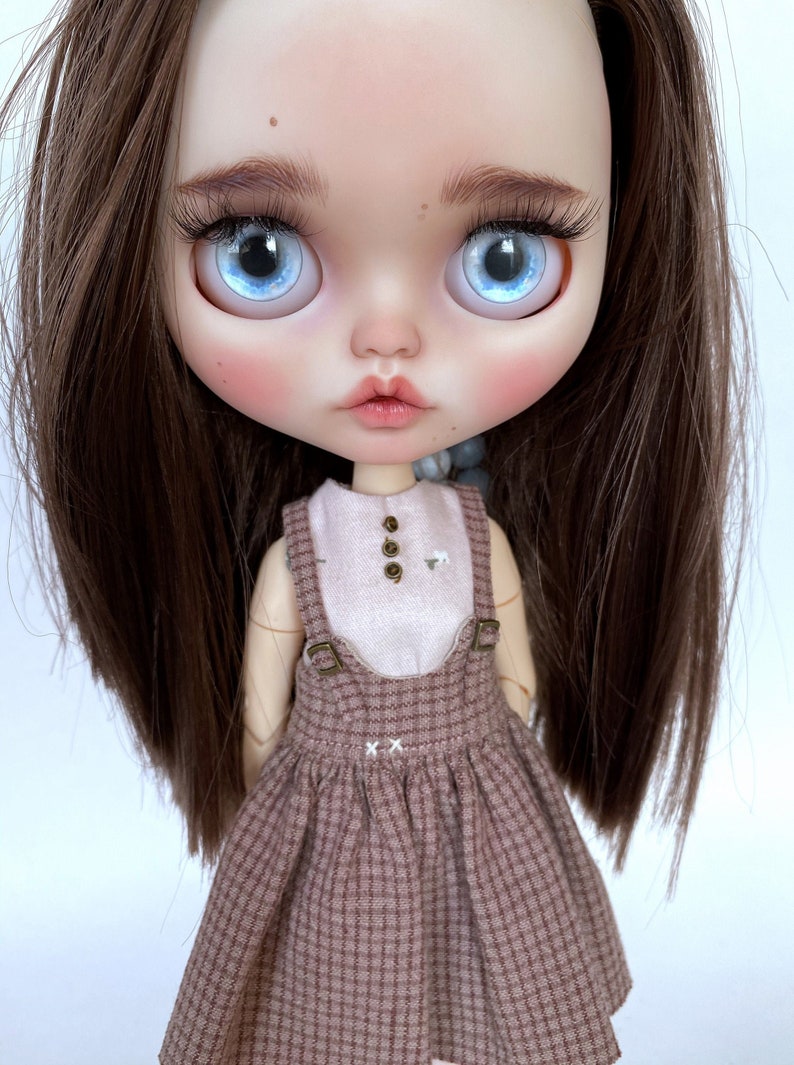 Sold Out Blythe Custom Doll Brown Hair Ooak Blythe Doll Etsy