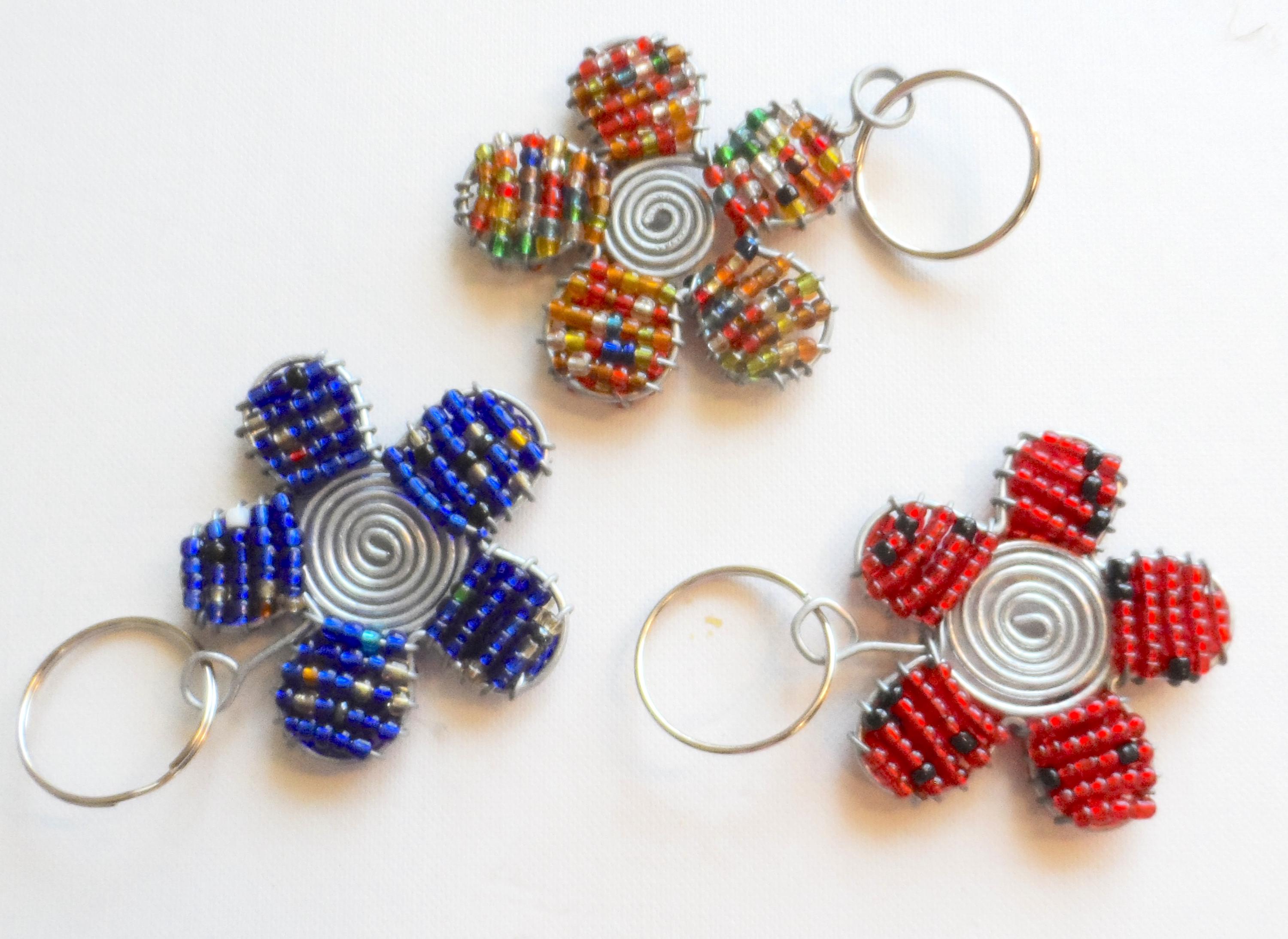 Assorted Bright Beaded Key Rings - Etsy UK