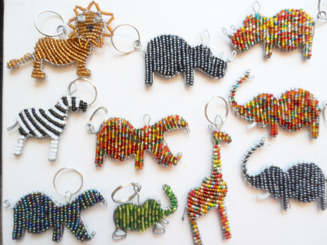 African Animal Key Rings - Flat - Etsy UK