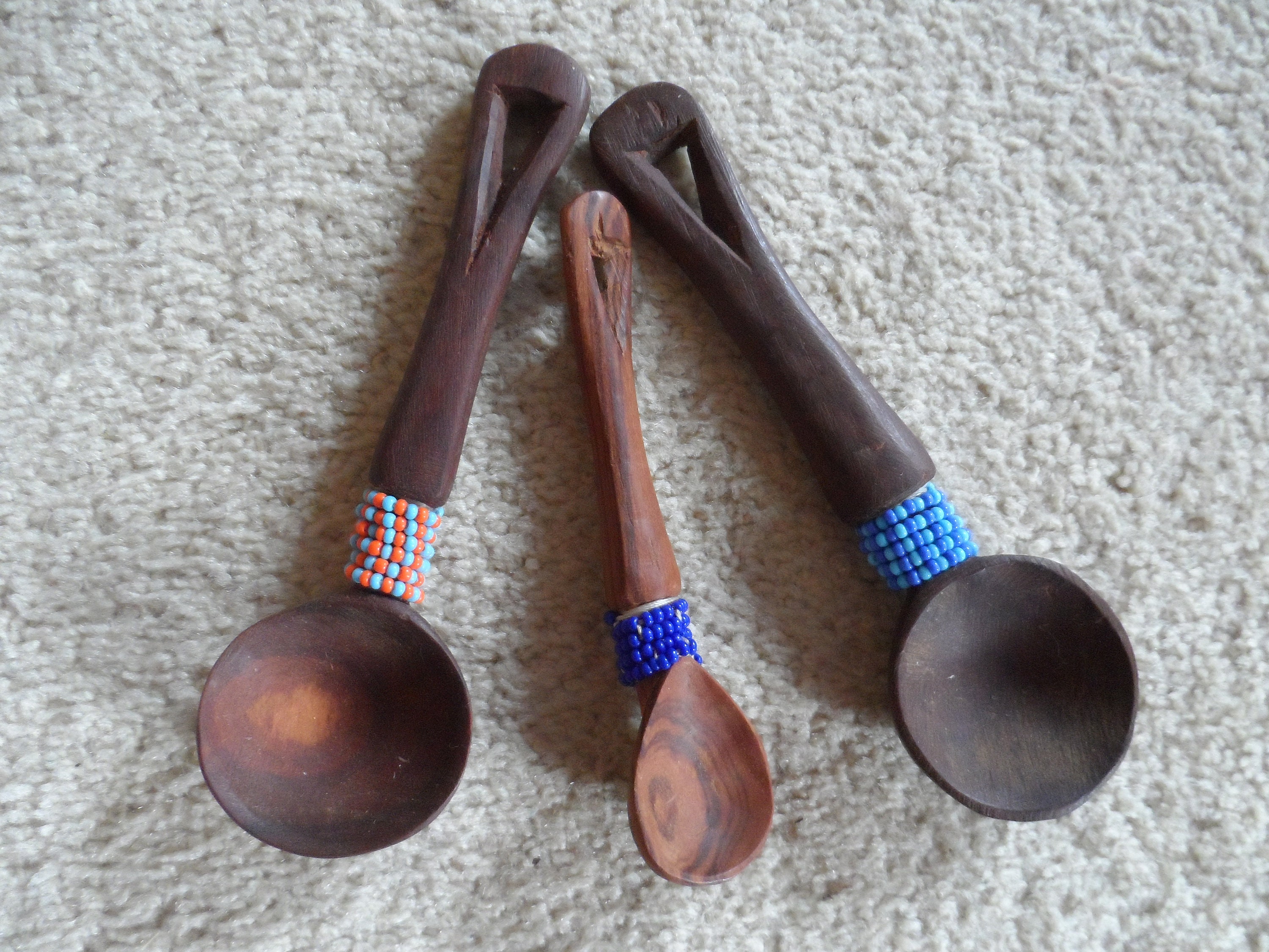 Wooden beaded small spoons x 3 Etsy