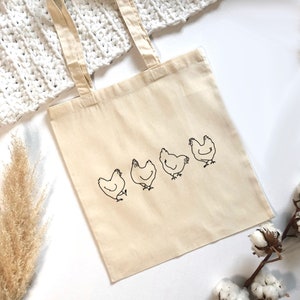 Fabric bag chickens, jute bag for chicken lovers, donation to Rettet Das Huhn e.V.