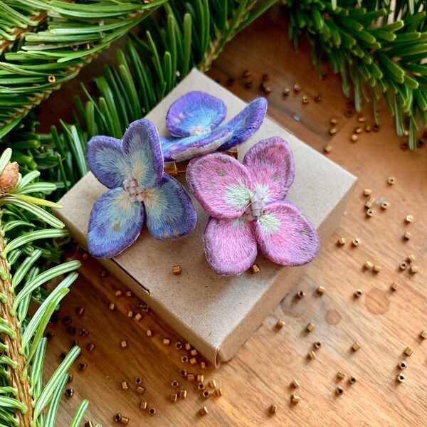 Broches Fleurs d'Hortensia