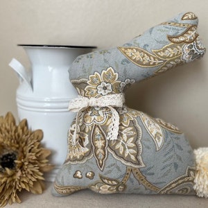 Shabby Chic Fabric Bunny, Easter Paisley Bunny, Fabric Bunny Rabbit, Farmhouse Easter, Farmhouse Bunny Rabbit