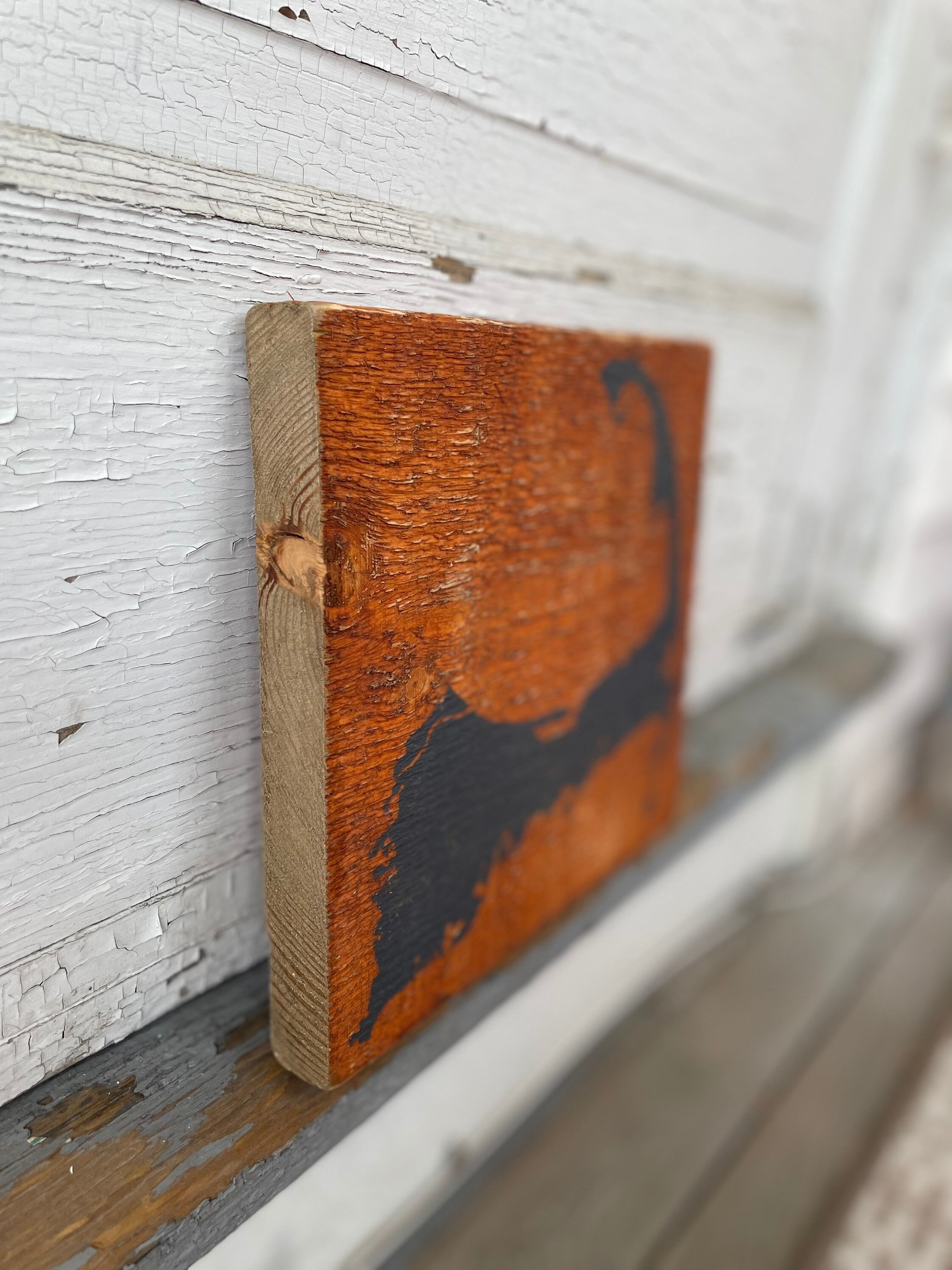 Reclaimed Wood Cape Cod Silhouette Block Etsy