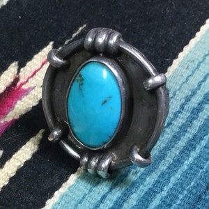 Navajo Turquoise Ring Vintage Sterling Native Silversmiths