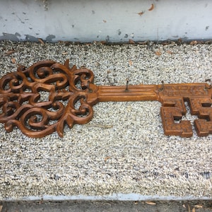 Key Holder Wall Mount Wood Key Shaped Stylish