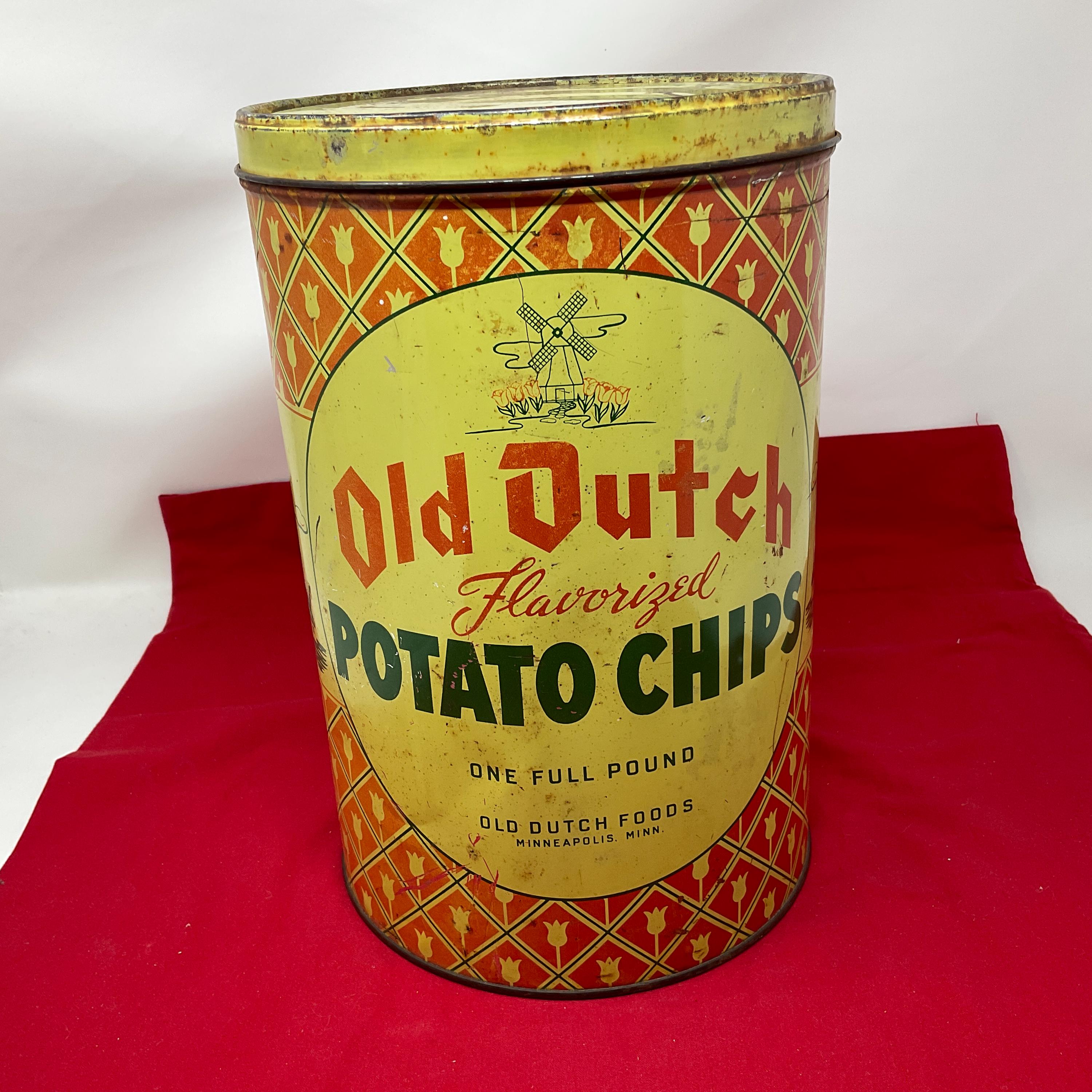 Vintage Old Dutch Potato Chip Tin - Etsy