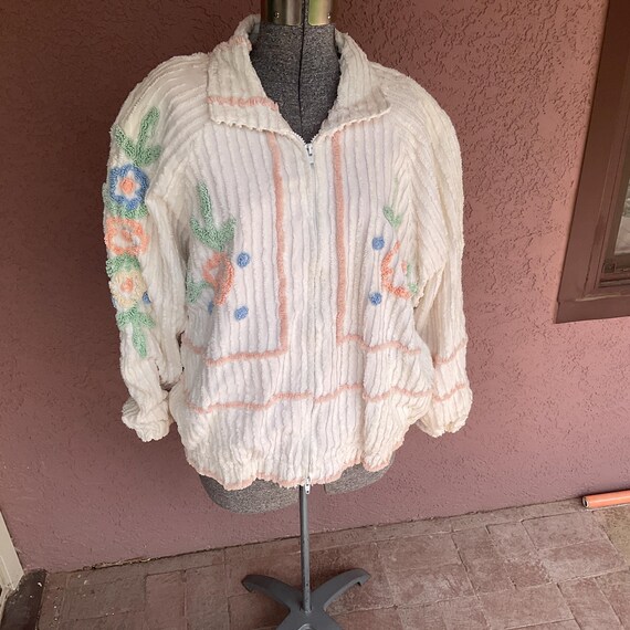Woman’s Jacket Hand Made Multi-Colored Chenille B… - image 3