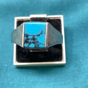 Turquoise Ring Vintage Sterling Silver Jewelry