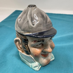 Tobacco Humidor Tobacco Jar Vintage Figural Man with Cap