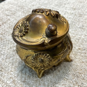 Jewelry Trinket Box Metal Victorian Jewelry Casket