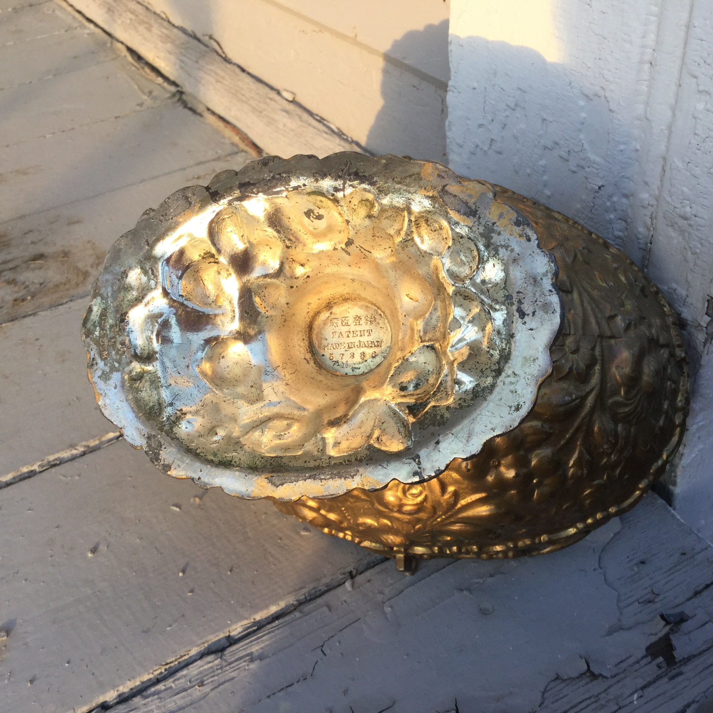 Vintage Metal Candy Dish Nebbaur Floral Design With Handle Etsy UK