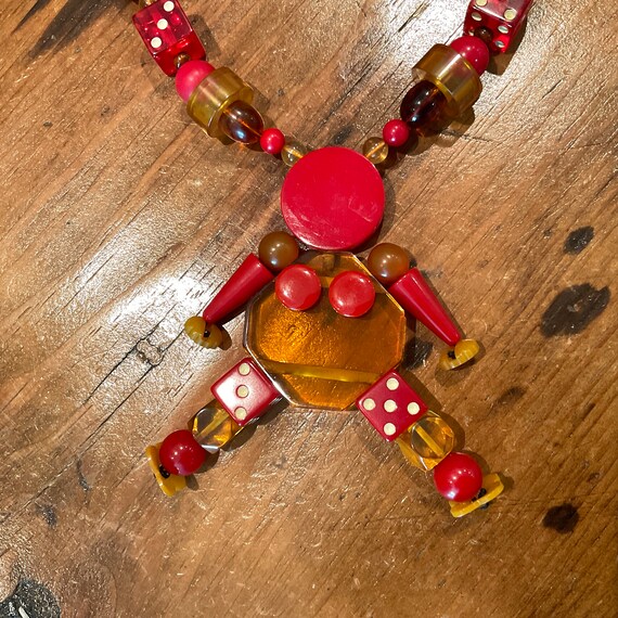 Vintage Dice and Bead COOL Figural Necklace - image 8