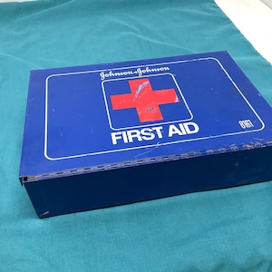 Johnson and Johnson First Aid Kit Metal Case