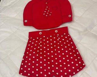 Vintage Potholders 2 Piece Red Clothing Design