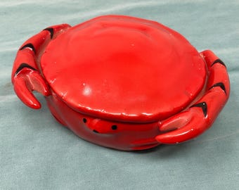 Crab Shell Ramekin Hand Painted Czechoslovakia