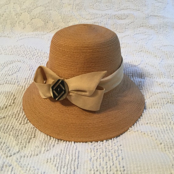 Vintage Straw Hat 1930’s Tightly Woven Vintage Clo