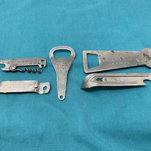 5 Vintage Bottle Openers Advertising Items