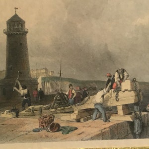 Steel Engraving Print Ramsgate England Vintage Framed