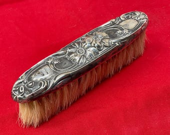 Vintage Sterling Silver Art Noveau Style  Hair Clothes Grooming Vanity Brush