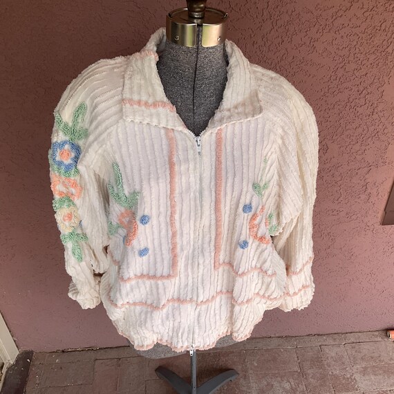 Woman’s Jacket Hand Made Multi-Colored Chenille B… - image 5